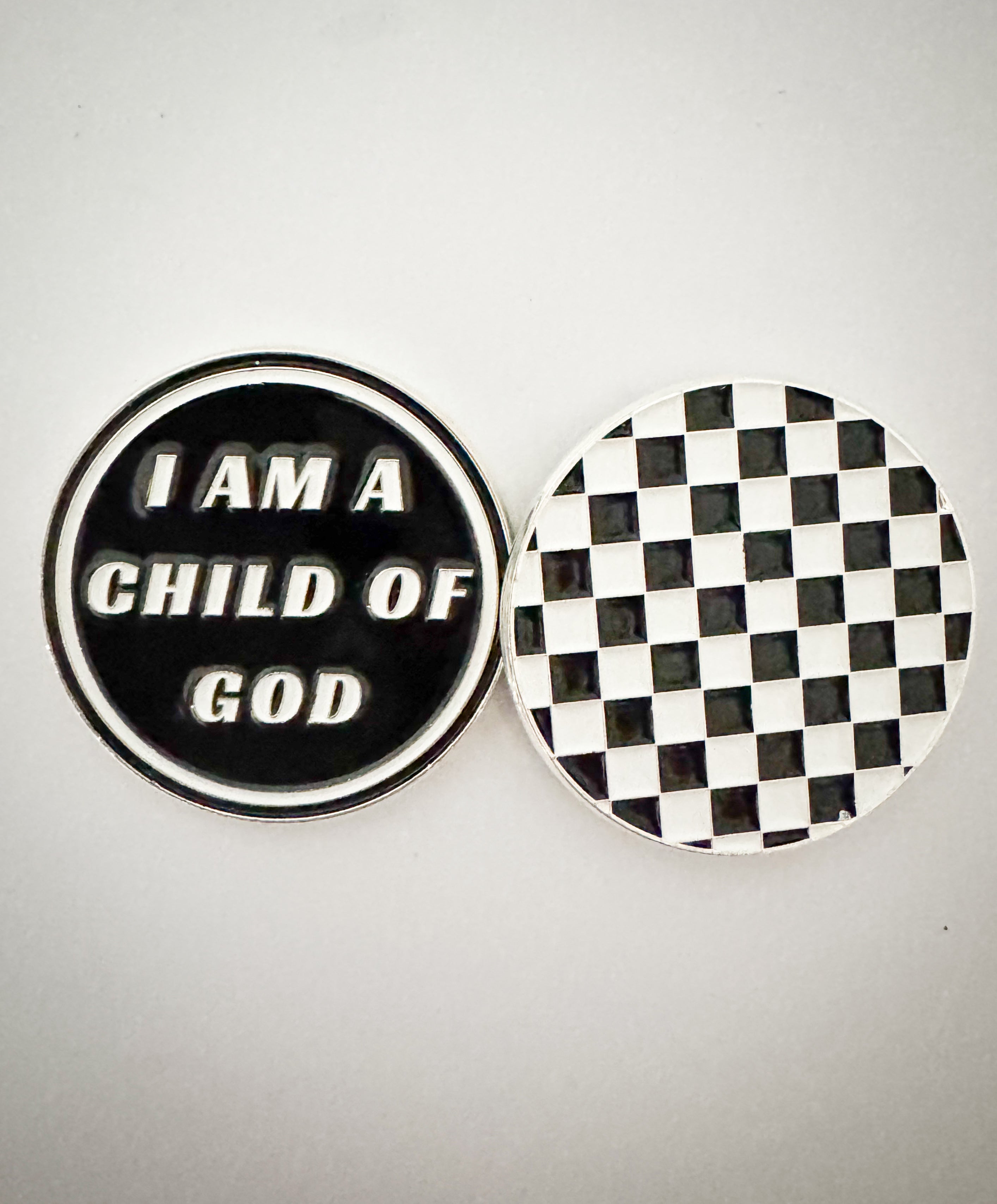 I am A Child of God Checkered Silver